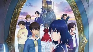 Le château solitaire dans le miroir Tous les personnages du film devant le château solitaire